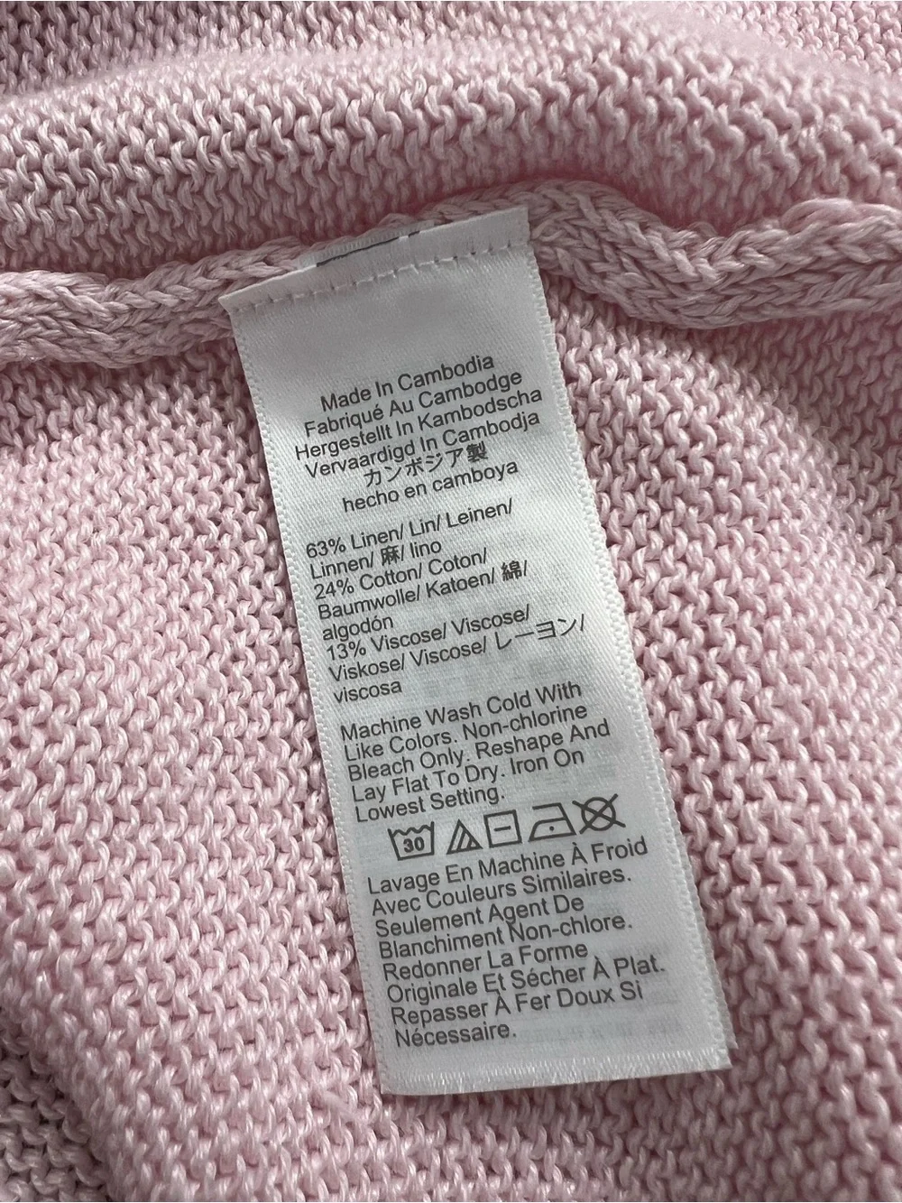 J. Crew Summer Rollneck sweater linen blend in Peppermint Ice Pink Size Medium
